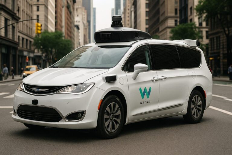 robotaxi Waymo recorriendo calles de Manhattan bajo normas de seguridad estrictas