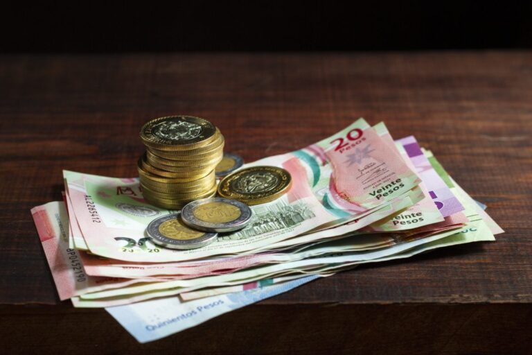 billetes y monedas mexicanas en referencia a remesas