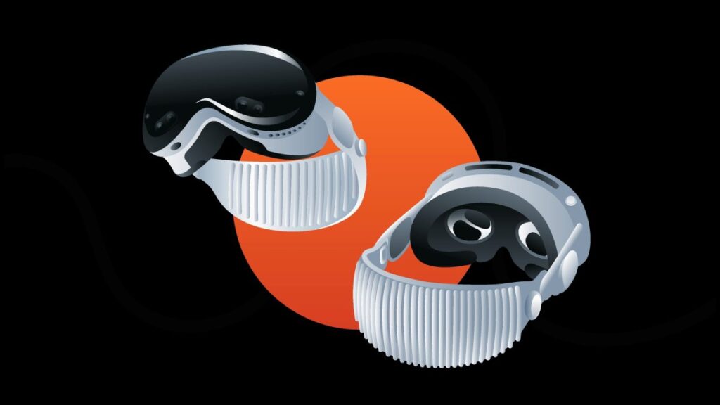 Apple Vision Pro ilustrado como dispositivo de realidad mixta comentado por Sundar Pichai de Google.