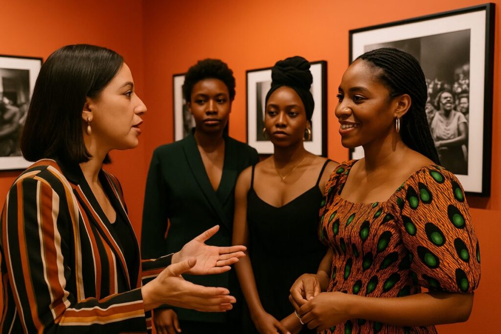 Mujeres ejecutivas y creativas en evento Afrobeats Live moldeando cultura afrobeats