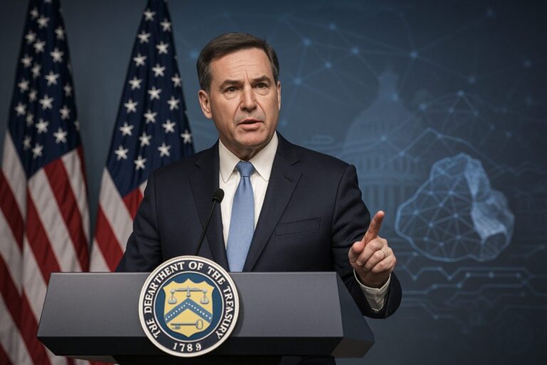 El secretario del Tesoro Scott Bessent anuncia medidas de política industrial en Washington para reducir la dependencia de China.