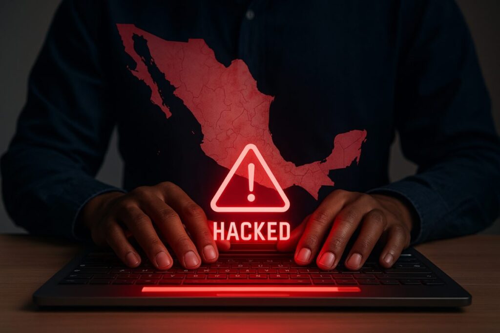 Representación editorial del impacto de los ciberataques en empresas mexicanas, con enfoque en seguridad digital