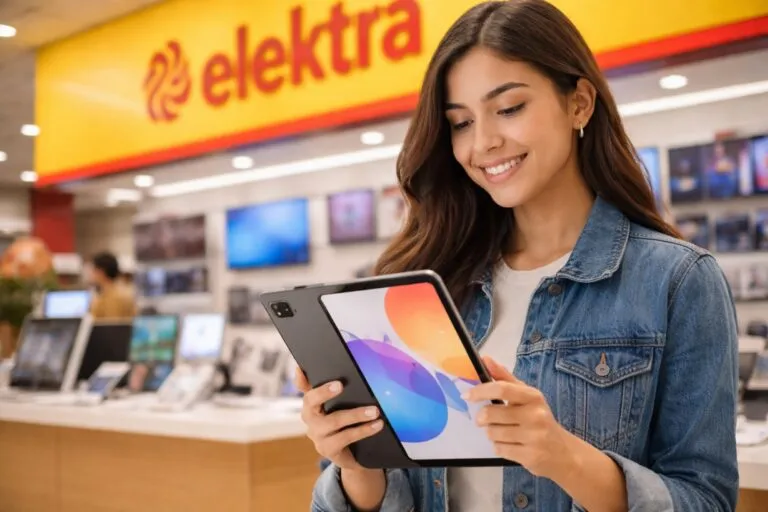 Tableta Samsung Galaxy Tab A9 en promoción en Elektra con enfoque en tecnología accesible