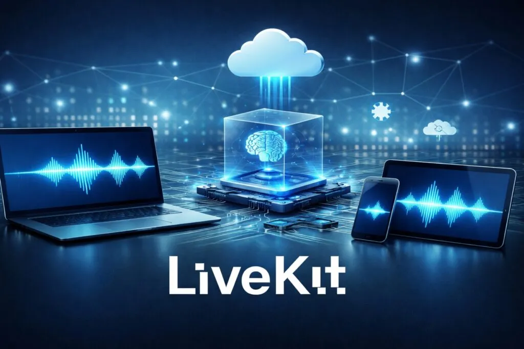 Ilustración moderna del motor de voz con inteligencia artificial usado por empresas como OpenAI y Tesla