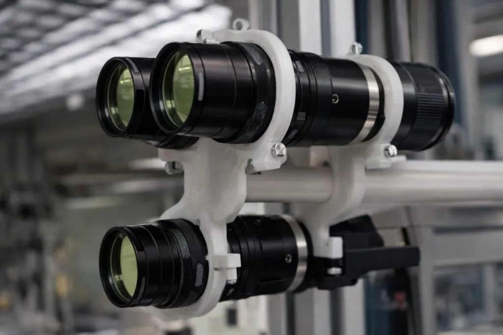 Equipo de visión artificial utilizado en sistemas industriales de inspección de alta precisión