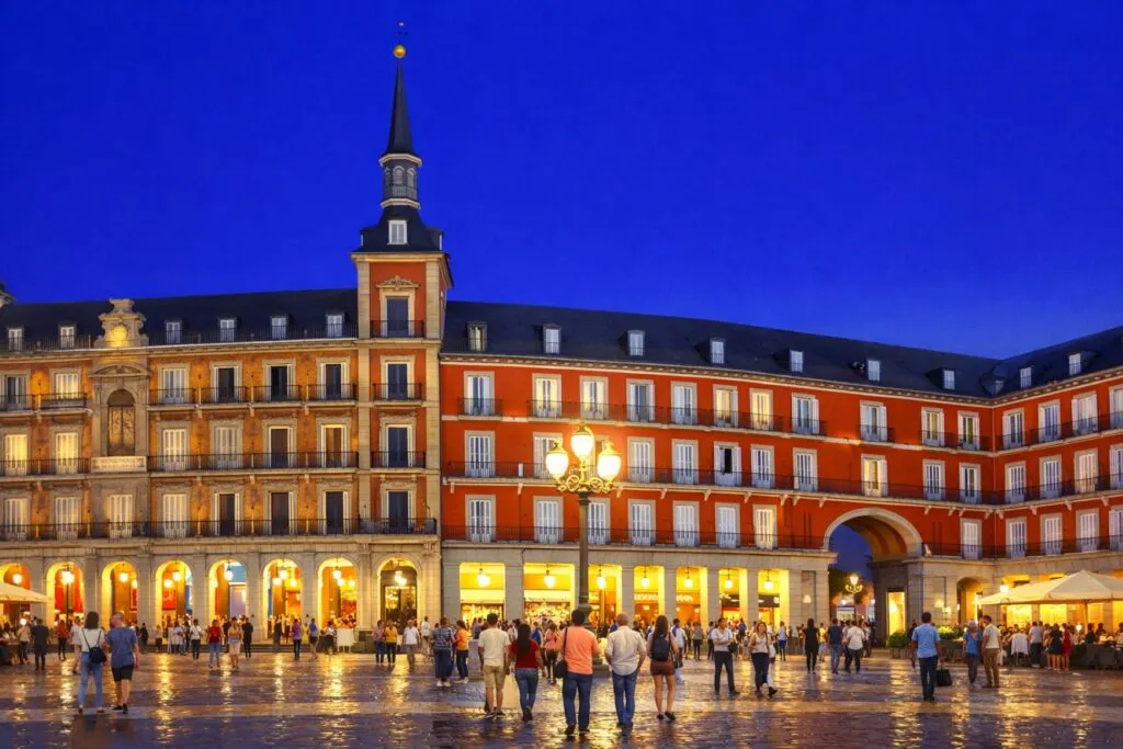 Emprendedores y asesores trabajando juntos en un espacio colaborativo que refleja el impacto de Madrid Emprende con 262 000 asesorías y 12 400 empleos