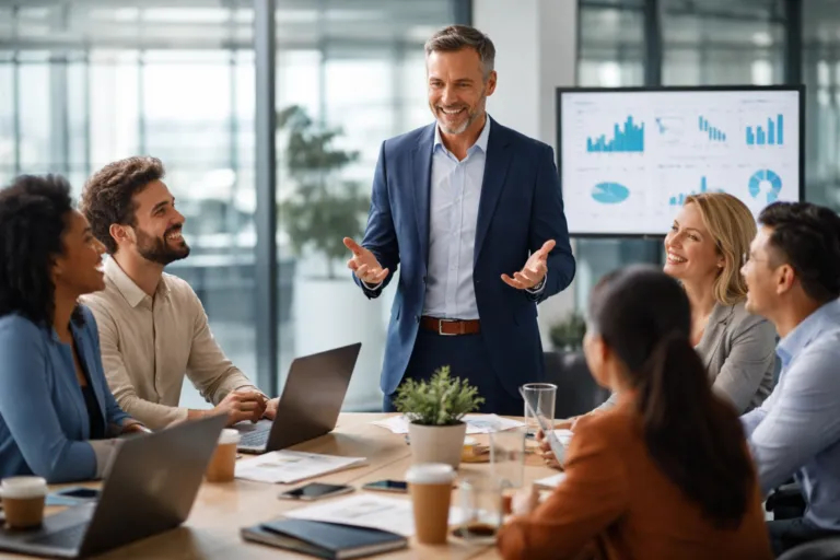 nuevo perfil del CEO con liderazgo emocional y equipos colaborativos en empresas modernas