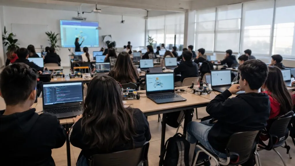 Adolescentes participando en cursos gratuitos de tecnología en San Luis Potosí con enfoque en habilidades digitales
