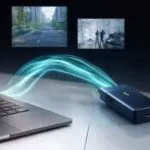 NPU externa USB ASUS ejecutando inteligencia artificial local en equipos empresariales modernos