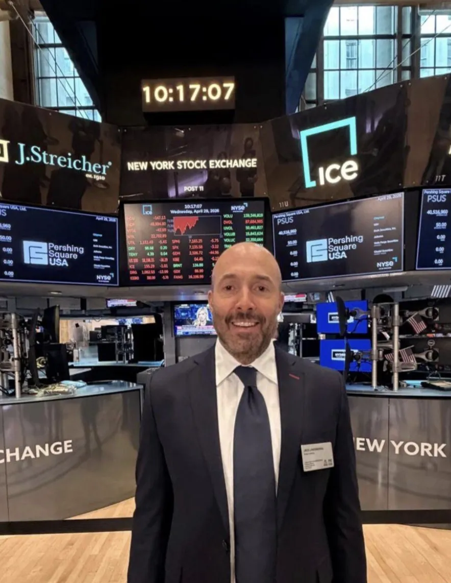 Jack Landsmanas en la New York Stock Exchange (NYSE).