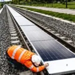 Paneles solares ferroviarios producen electricidad entre las vías de tren en Suiza