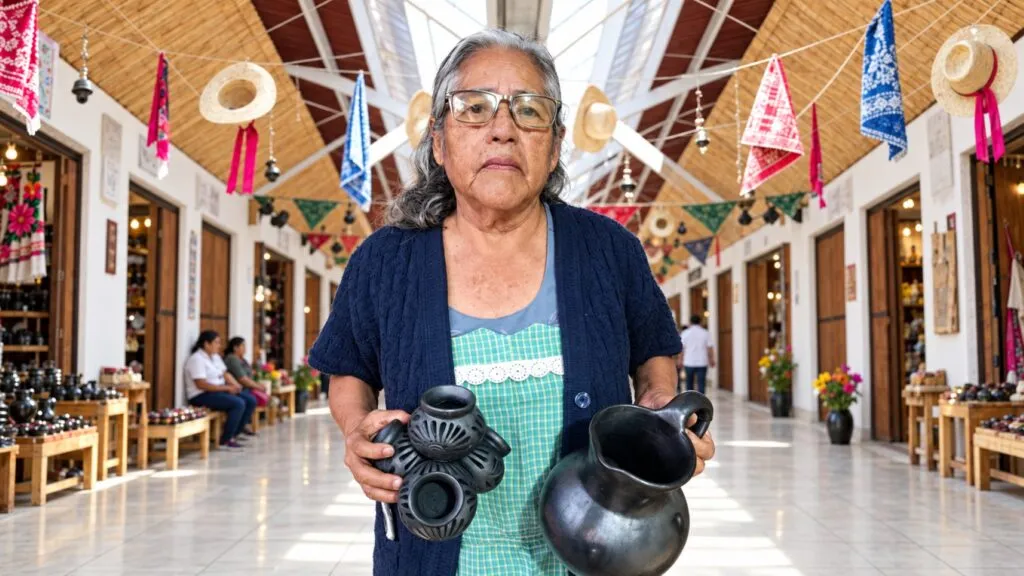 Artesanos de Oaxaca trabajan piezas de arte popular antes del reconocimiento entregado por el MEAPO.