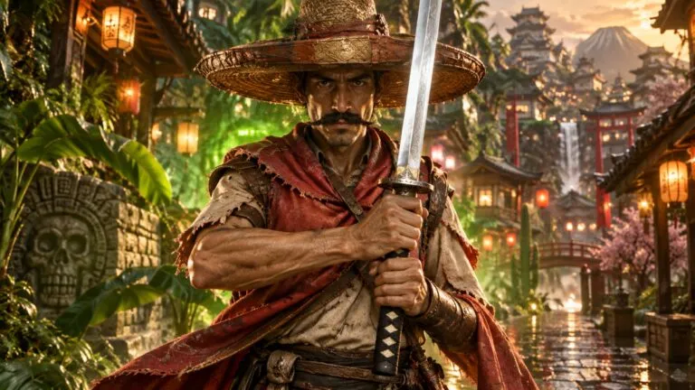 Mexican Ninja presenta una ciudad con elementos culturales de México y Japón dentro de un videojuego de acción.