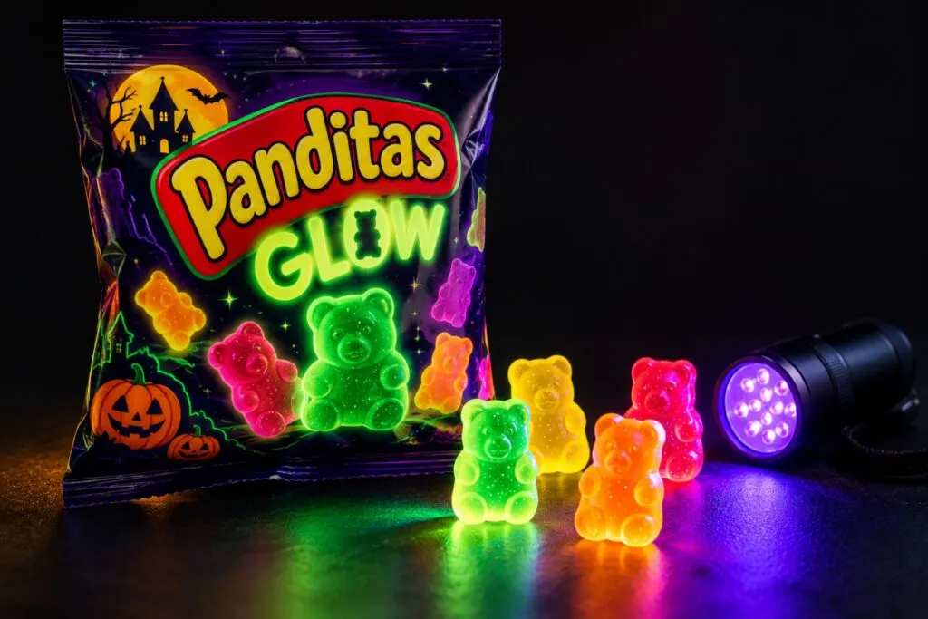 Panditas Glow incorpora confeti fluorescente y una lámpara de luz negra en una edición limitada disponible en México.